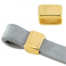 DQ Metall Schieber für flach 10mm Leder / band Gold